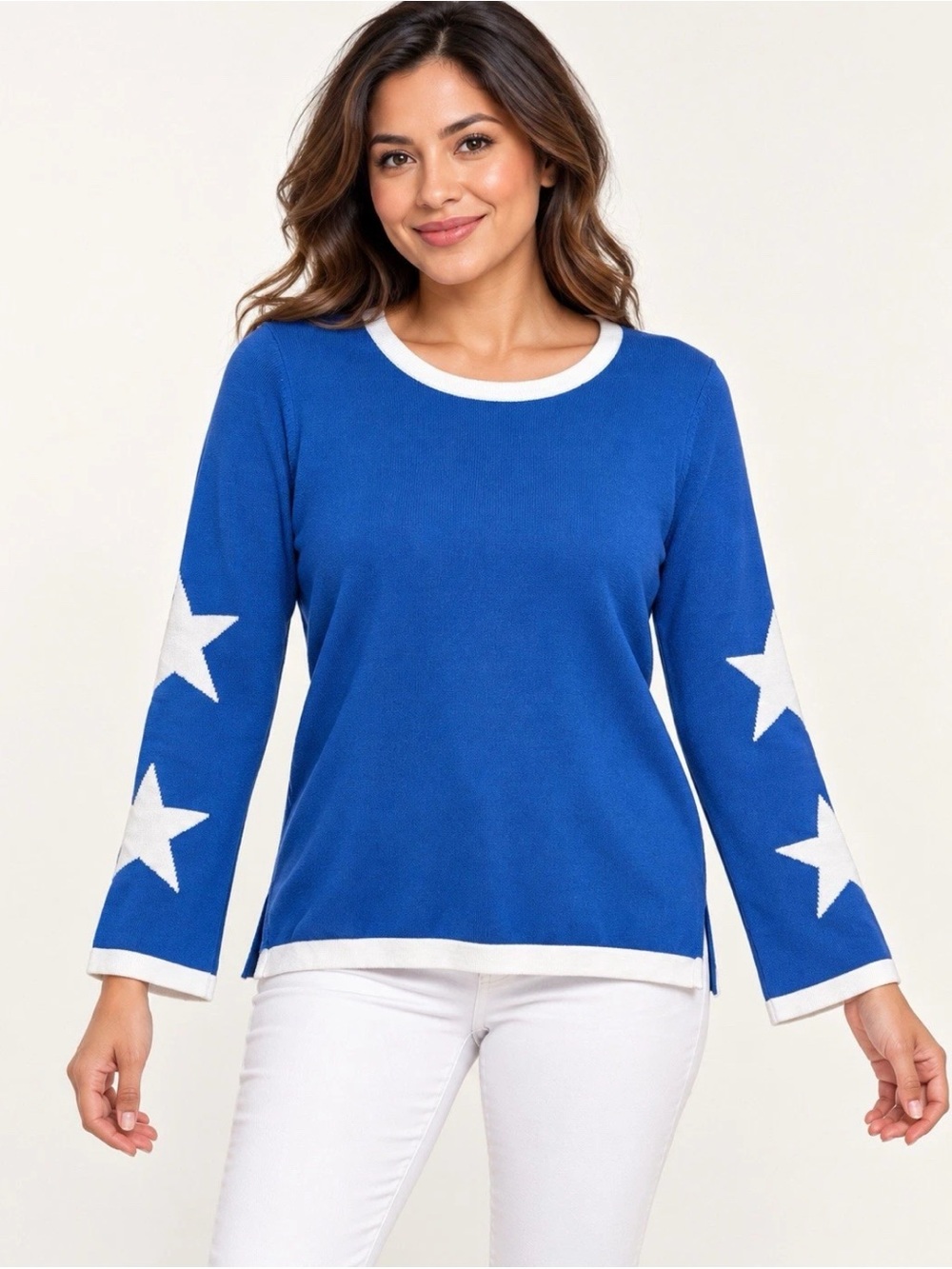 Liberty Belles Kim Gravel Harbor Star Sweater Liberty Blue Size: SMALL ,A726371